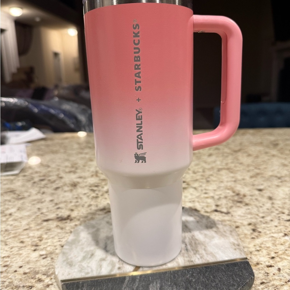 Stanley x Starbucks Pink and White Gradient Tumbler